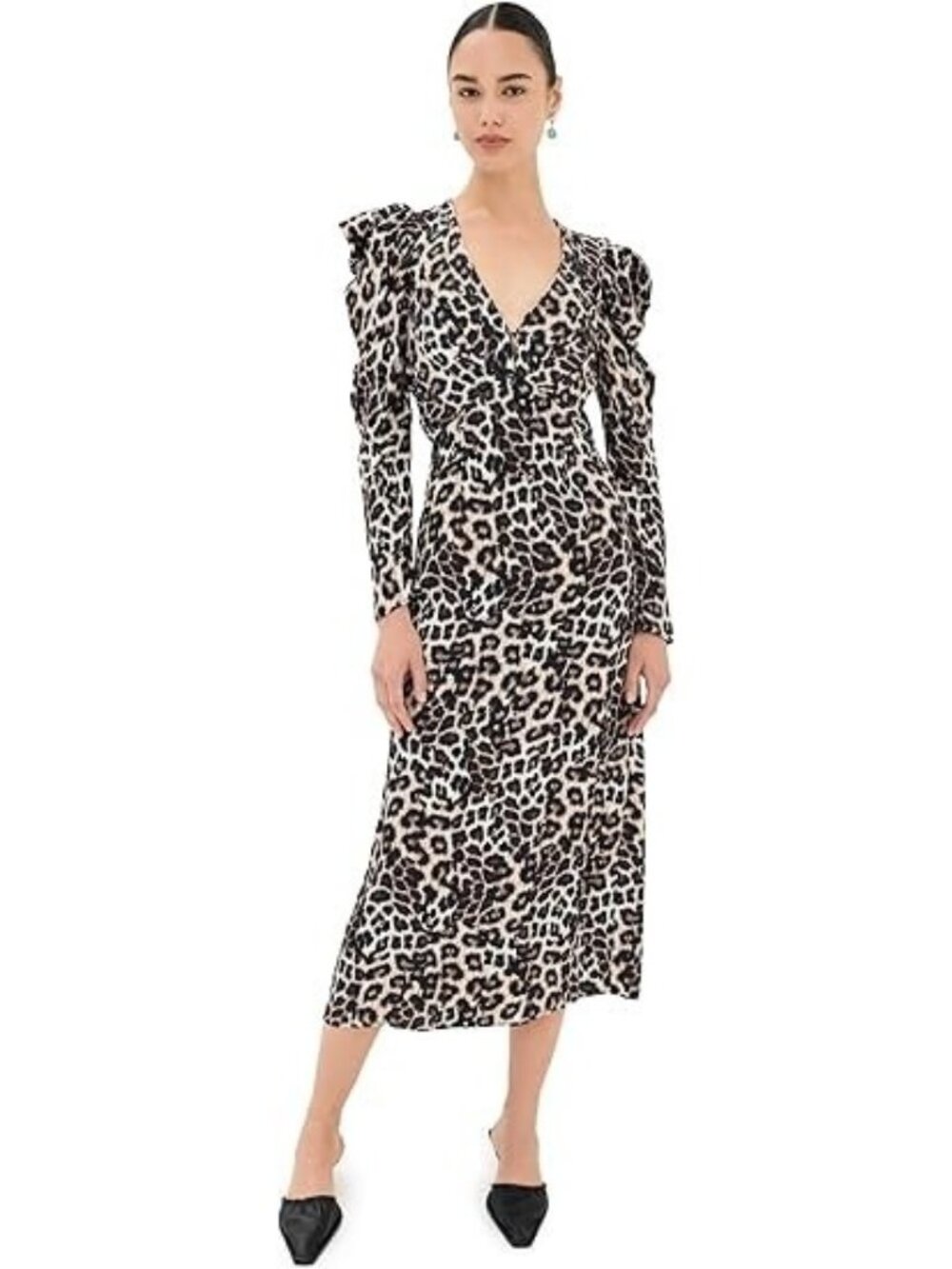 FARM Rio Natural Skin Cream Midi Dress Size: XS NWT